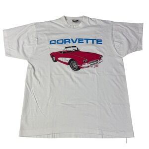 Vintage Screen‎ Stars Best Corvette 1961 Single Stitch T-Shirt XL White USA